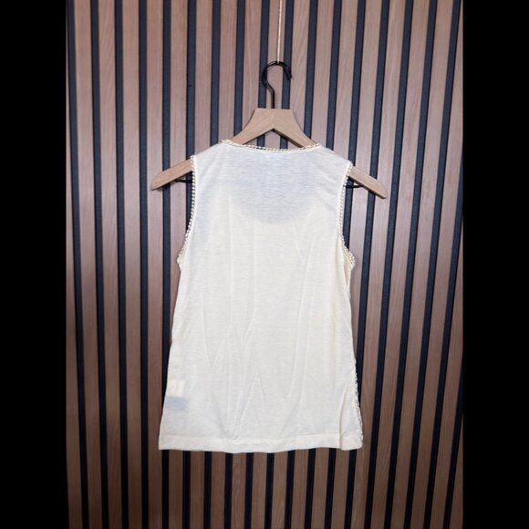 Cynthia Rowley Lace Tank Top XS Womens Ivory Sleeveless Shirt - Picture 2 of 6